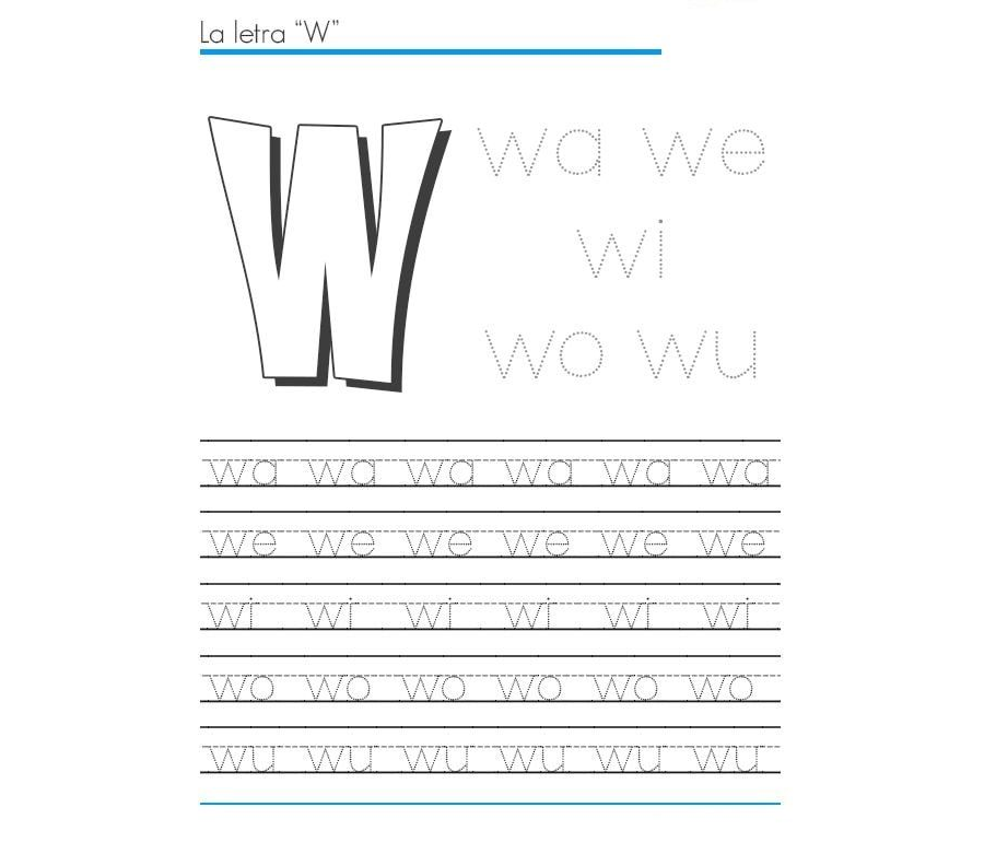 Fichas de la W para imprimir 2