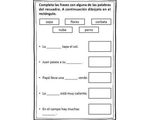 Oraciones para completar 1