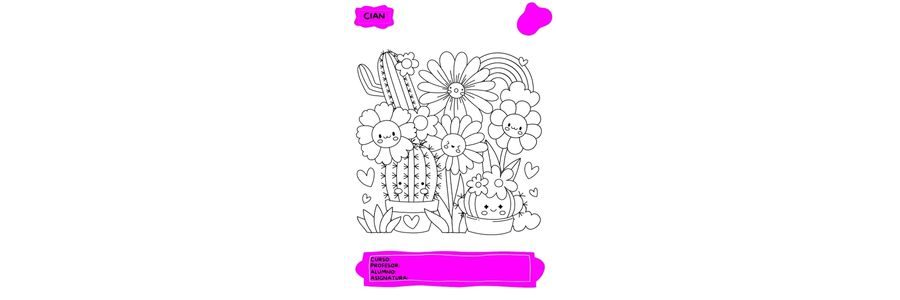 Fichas de color magenta para colorear 1