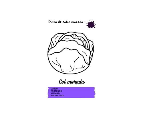 Fichas de color morado para colorear 2