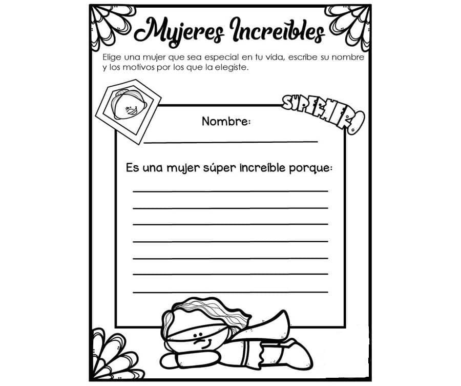 Fichas de escritura creativa sobre el Día de la Mujer 1