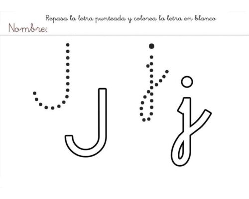 Fichas de la J para colorear 3