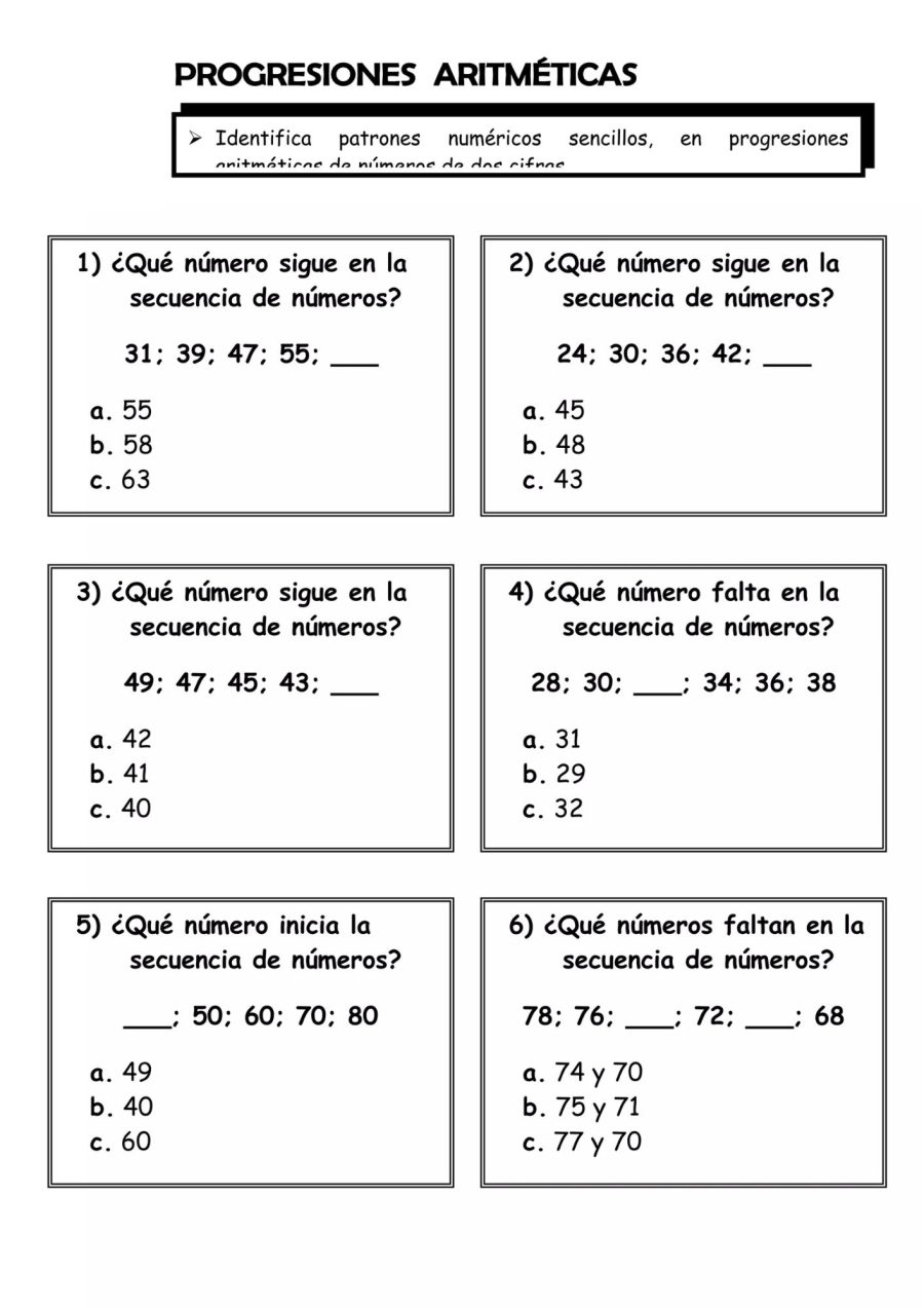 Fichas de Matemáticas 4 Primaria Algebra 3
