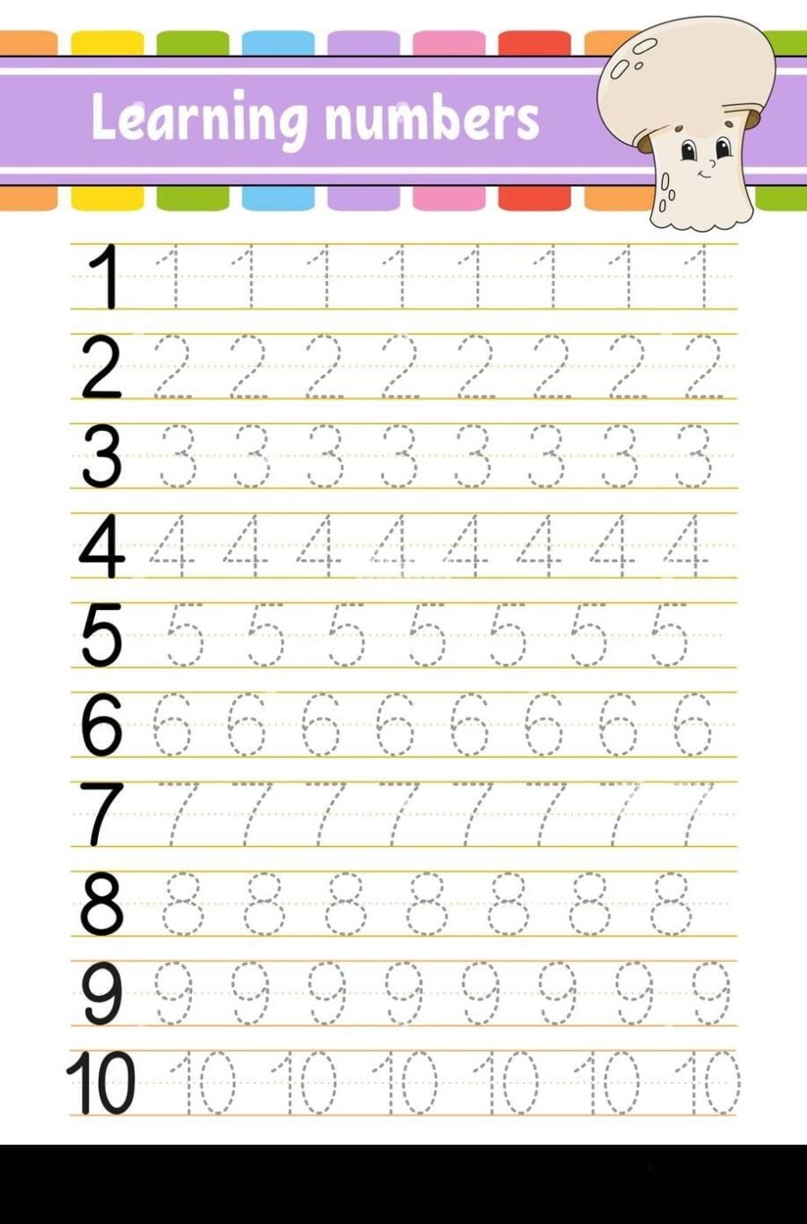 Fichas de números del 1 al 10 3