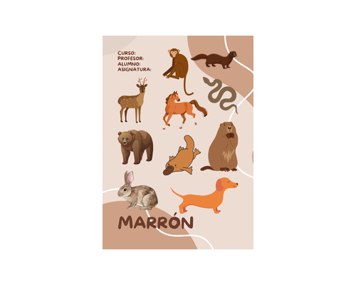 Fichas de color marrón para imprimir 2