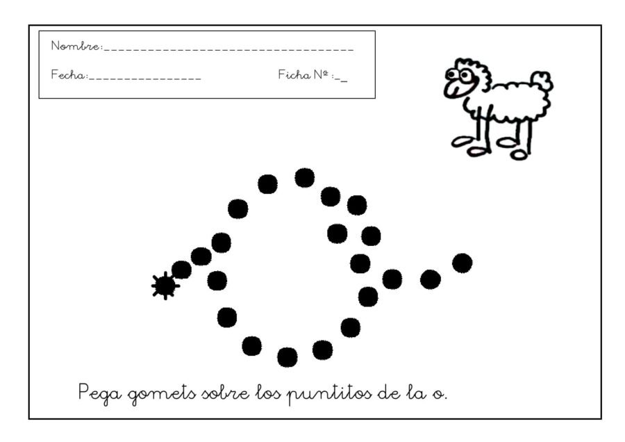 Fichas de la O para imprimir 3