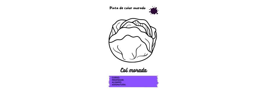 Fichas de color morado para colorear 2