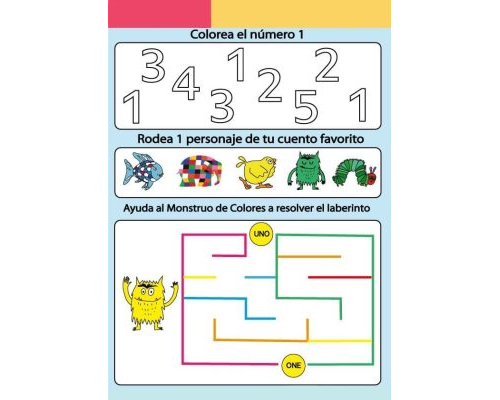 Fichas de colores para actividades de matemáticas y números 1