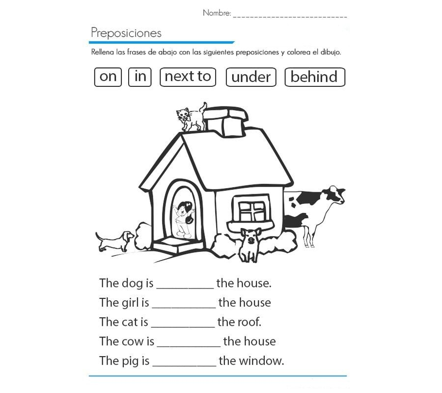 Fichas de inglés para el repaso en casa 2