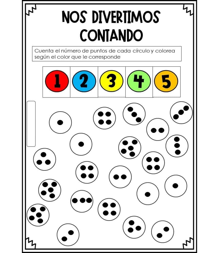 Actividades de juego con fichas de colores para matematicas 1