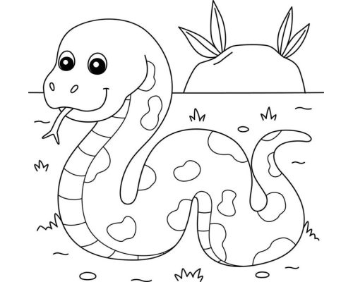 Fichas de serpientes para colorear 1