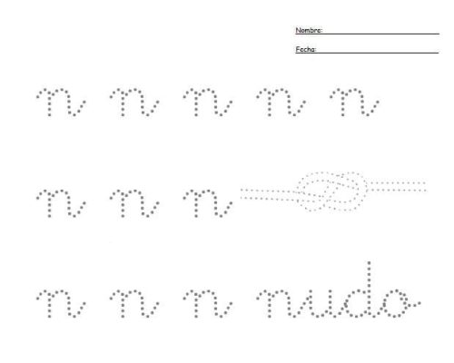 Fichas de la n minúscula 1