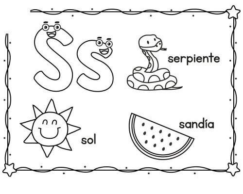 Fichas de la S para colorear 3