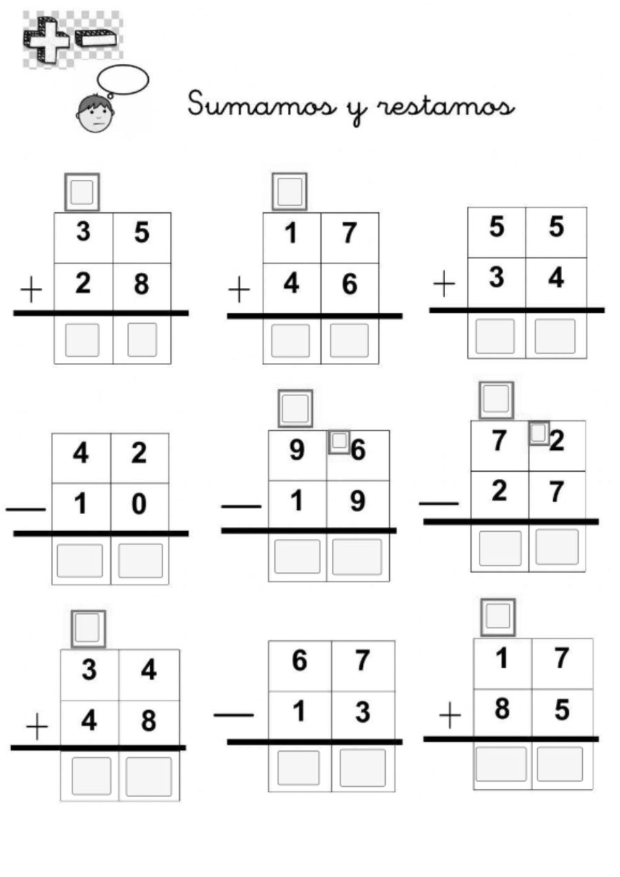 Fichas de Matemáticas 3 Primaria de Operaciones Básicas 1