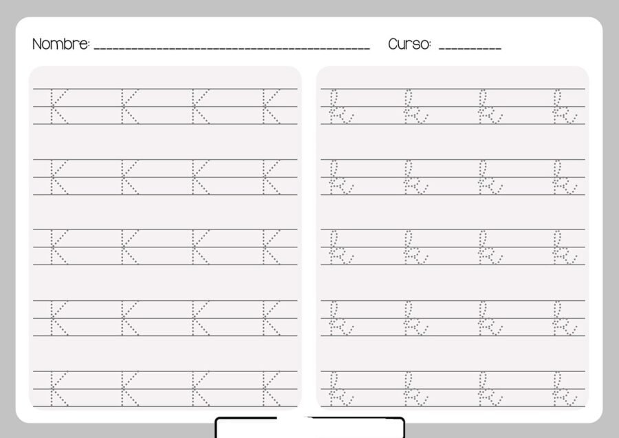 Fichas de la k minúscula 3