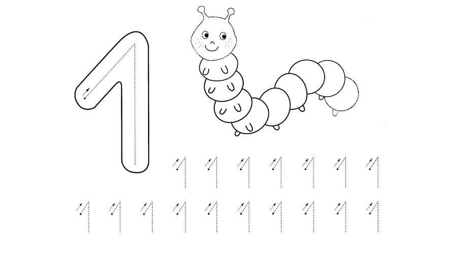 Juegos y actividades para colorear y contar el número 1 3