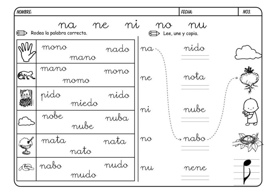 Fichas de la N para imprimir 2