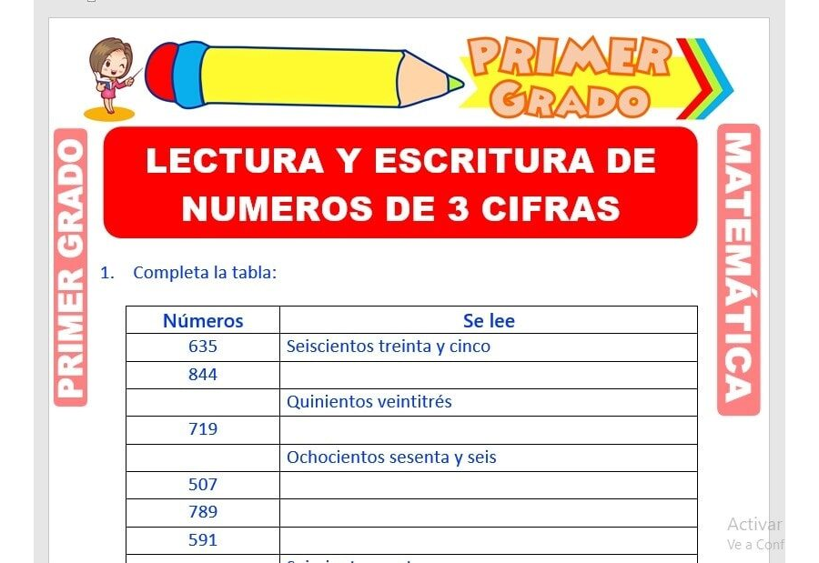Lectoescritura numérica estrategias para leer y escribir correctamente los números de tres cifras 1