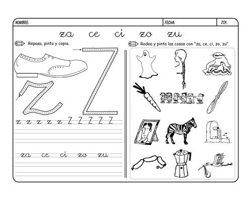 Fichas de la Z para imprimir 3