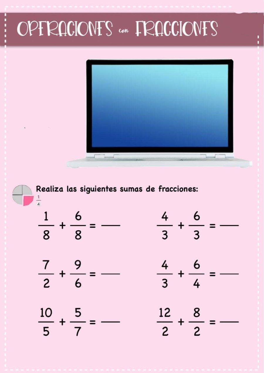 Problemas de suma y resta de fracciones 1