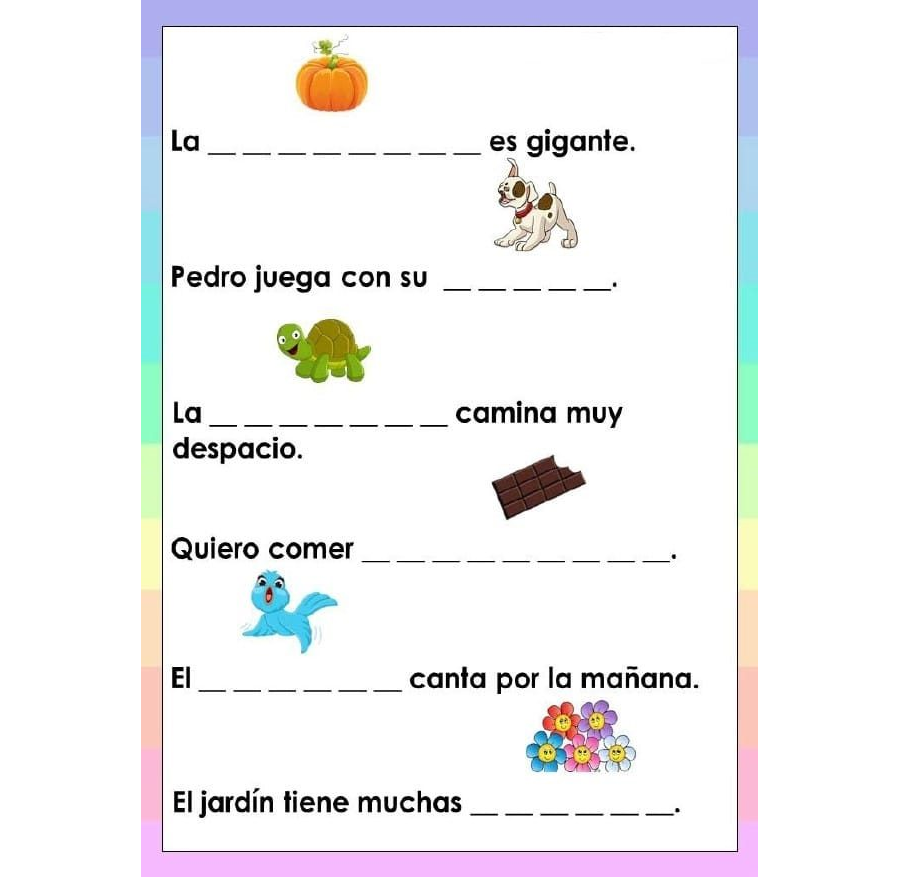 Oraciones para completar 3