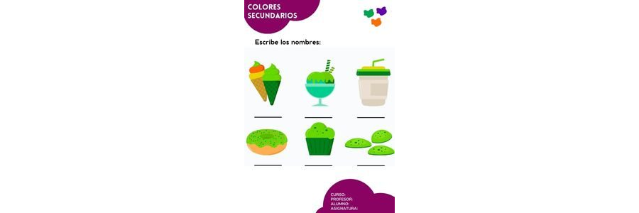Fichas de colores secundarios para escribir 3