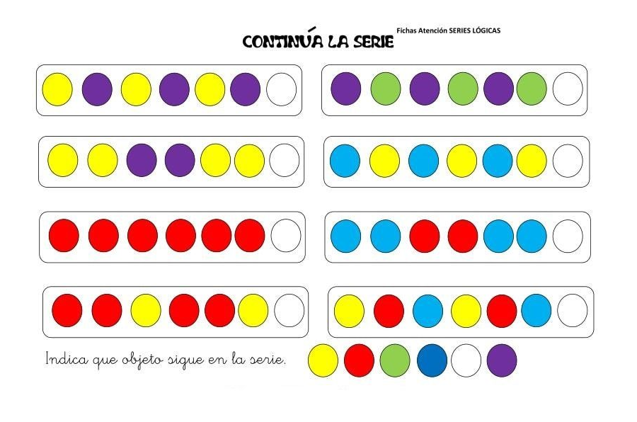 Razonamiento lógico y atención temprana con fichas de colores 2