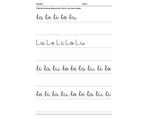 Fichas de la "L" para imprimir 1