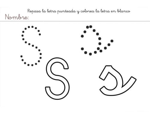 Fichas de la S para colorear 2