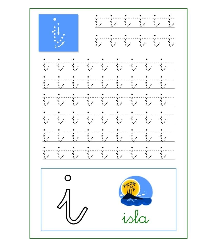 Fichas de la i minúscula 1