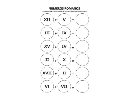 Sumar, restar y operar con números romanos 1
