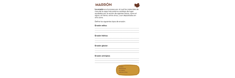 Fichas de color marrón para escribir 1