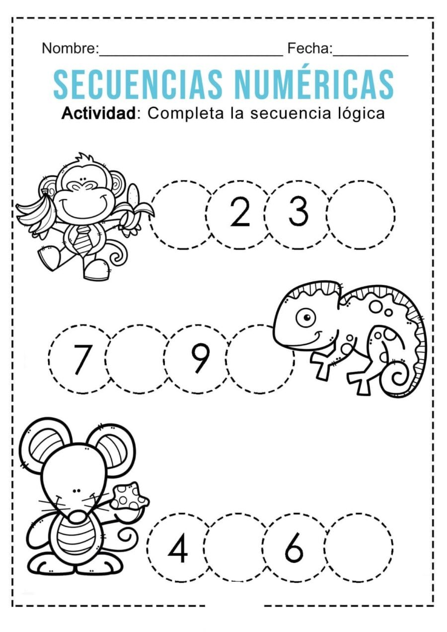 Fichas de series numéricas y patrones 3