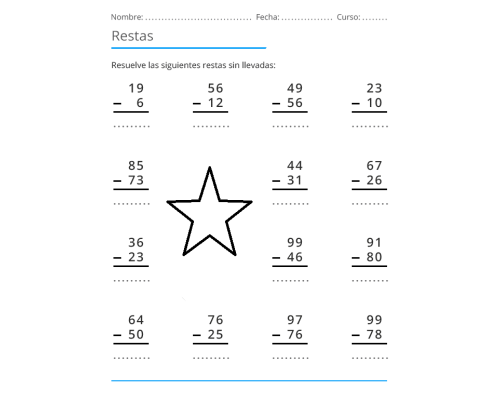 Ejercicios de restas con llevadas en diferentes niveles 2