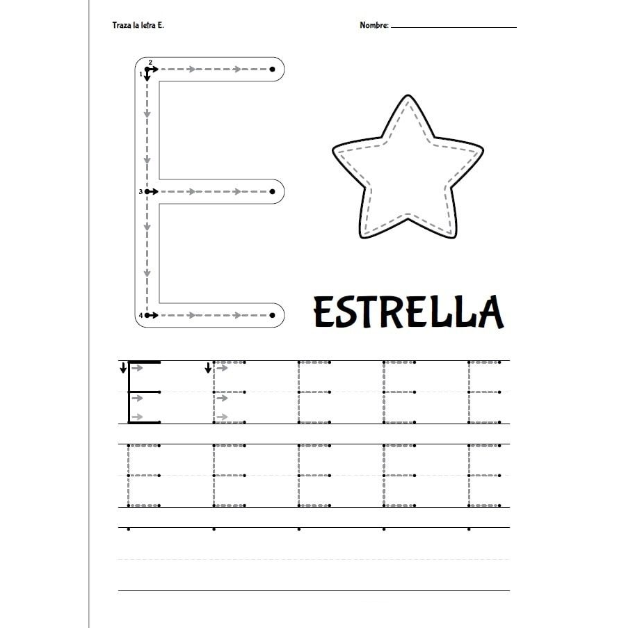 Fichas de la E mayúscula 1