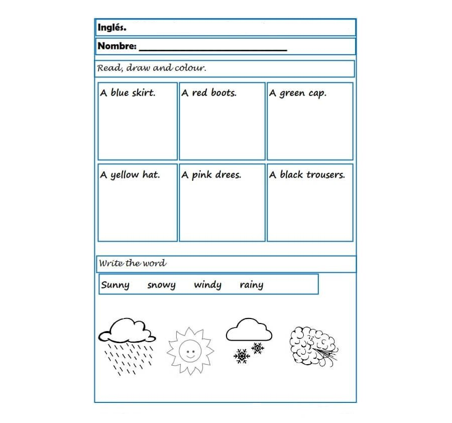 Integración de las fichas de inglés 5 primaria en el plan de estudios 3