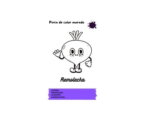 Fichas de color morado para colorear 1