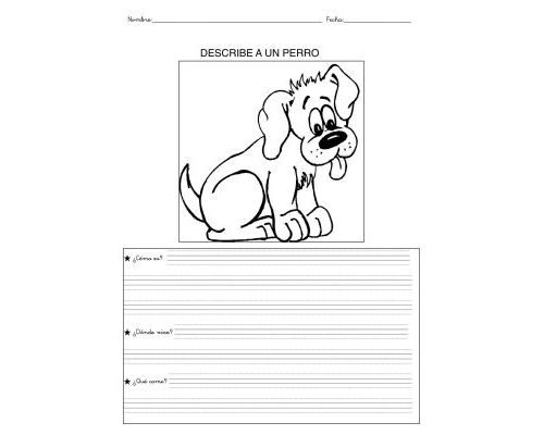 Fichas de perros para escribir 3
