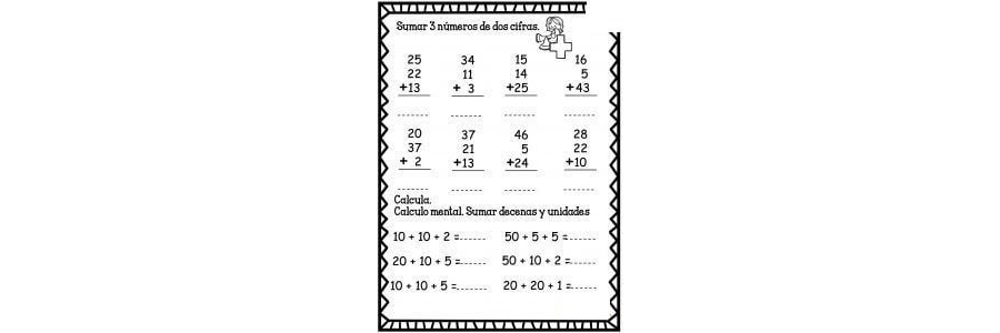 Actividades de matemáticas y operaciones básicas 3