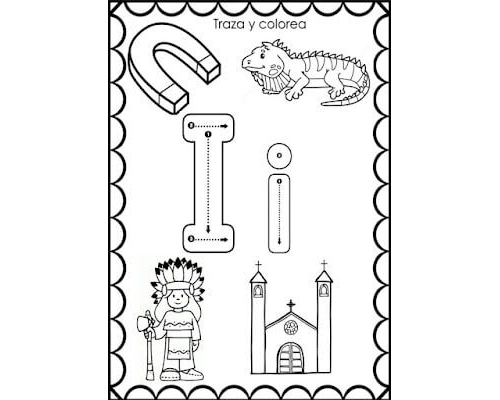 Fichas de la I para colorear 2
