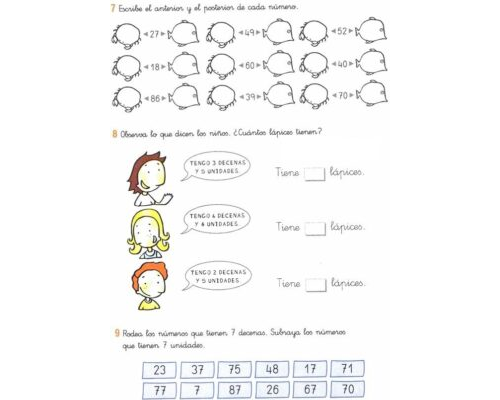 Ejemplos de ejercicios con unidades, decenas y centenas 2