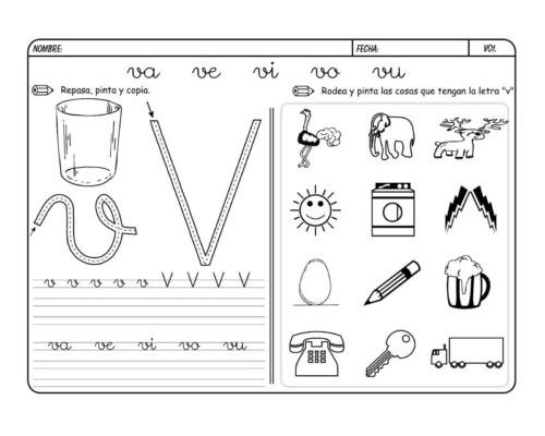 Fichas de la V mayúscula 1