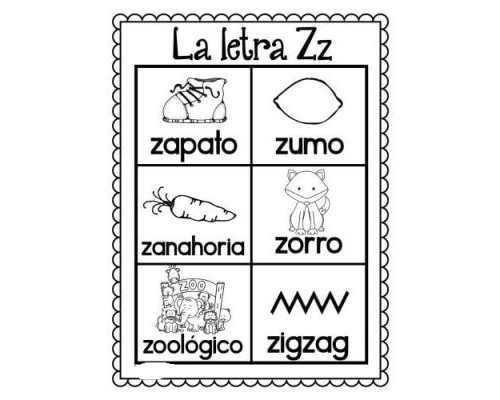 Fichas de la Z para colorear 2