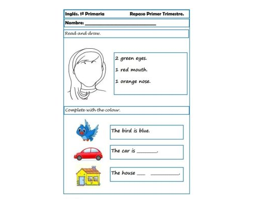 Fichas de lengua y ejercicios de inglés 3