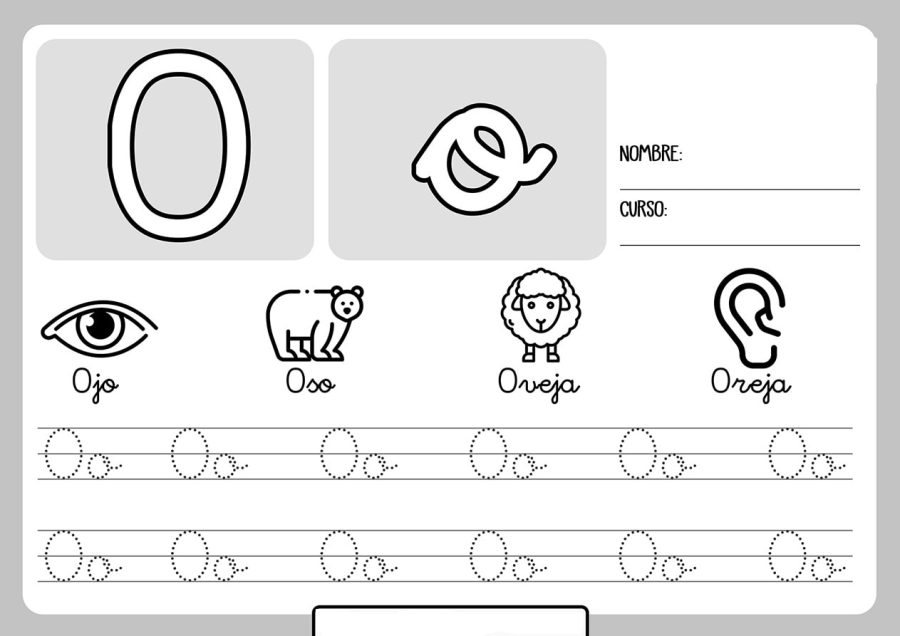 Fichas de la O para imprimir 2