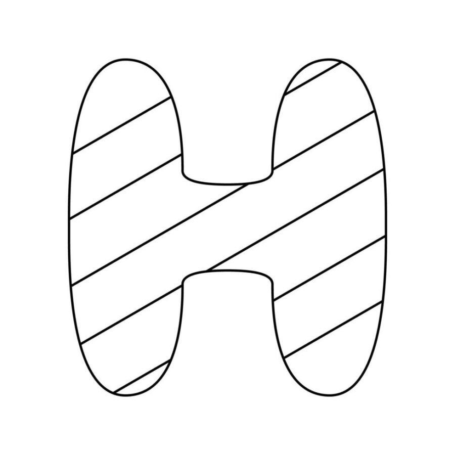 Fichas de la H para colorear 3