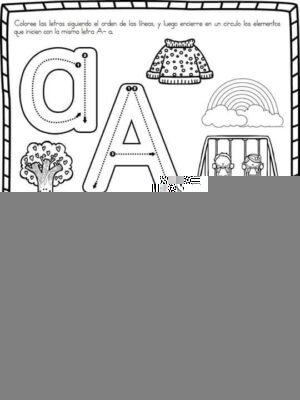 Fichas de la A para colorear 1