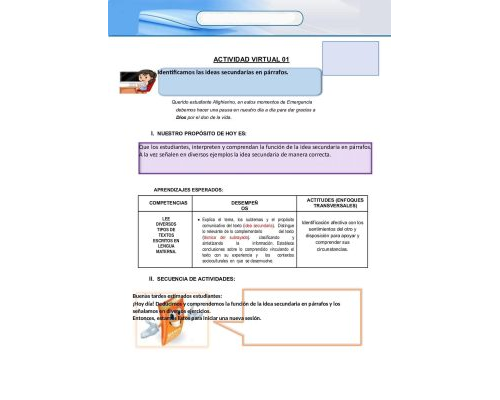 Identificación de ideas principales, interrogantes y términos desconocidos 1