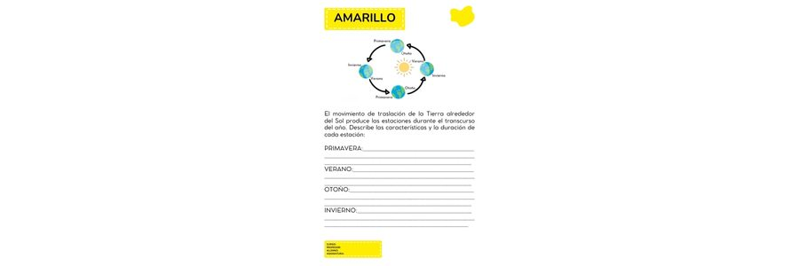 Fichas de color amarillo para escribir 2