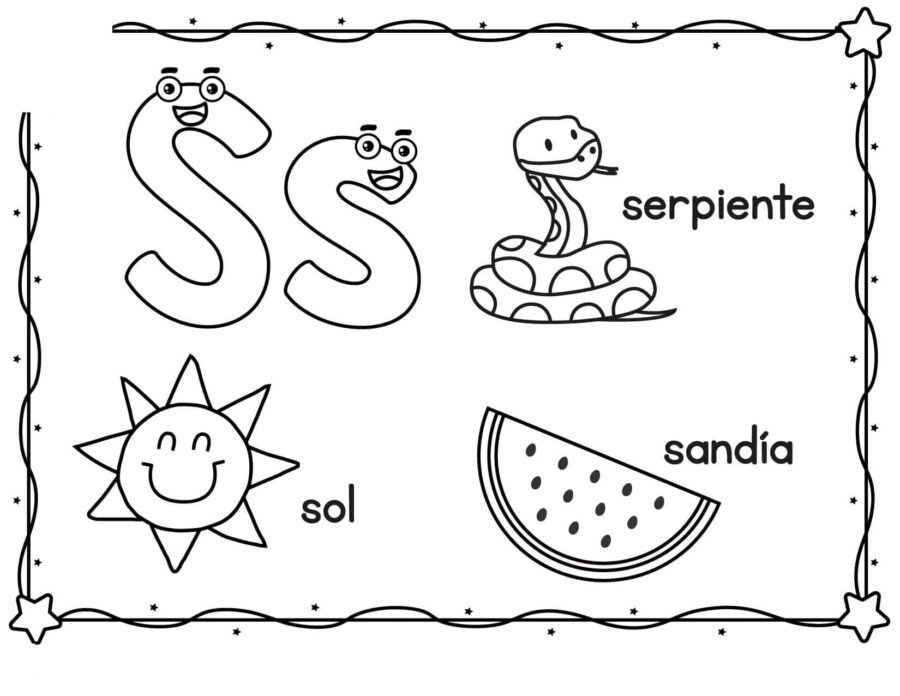 Fichas de la S para colorear 3